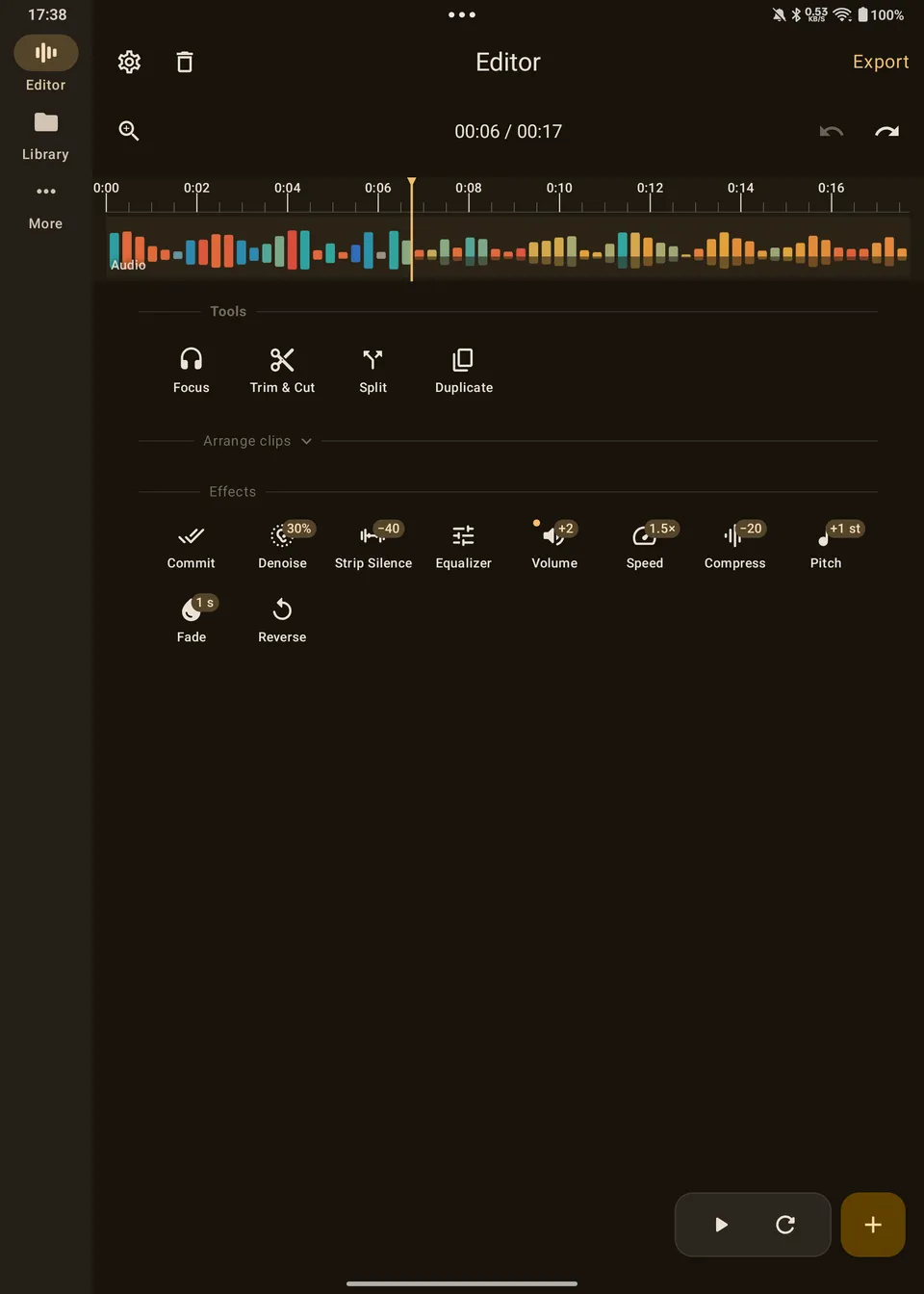 ZEEP editor on an Android tablet