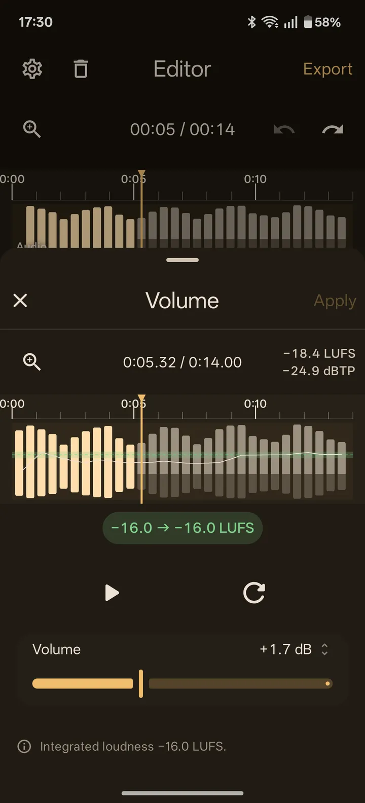 The Match button in the ZEEP Volume tool
